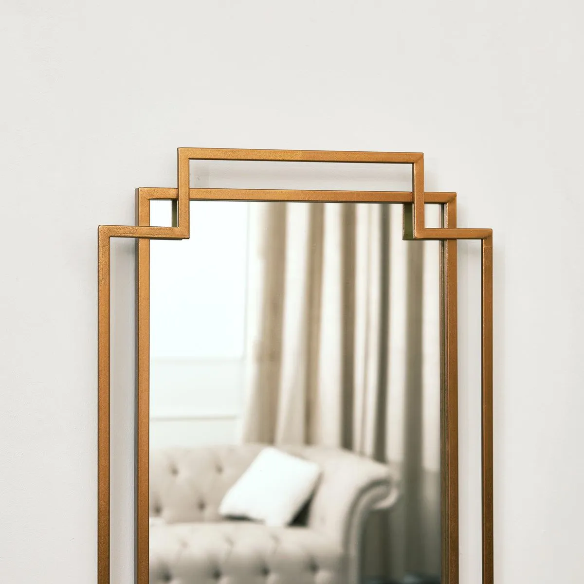 Melody Maison Copper Art Deco Wall Mirror 142cm X 47cm 4
