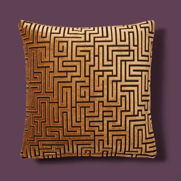 Greek Key Cut Square Cushion 3