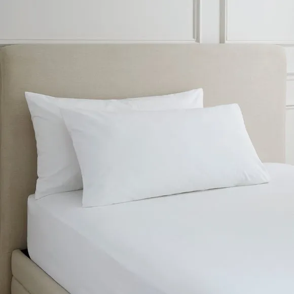 Hotel 230 Thread Count 100% Cotton Percale Large Standard Pillowcase Pair