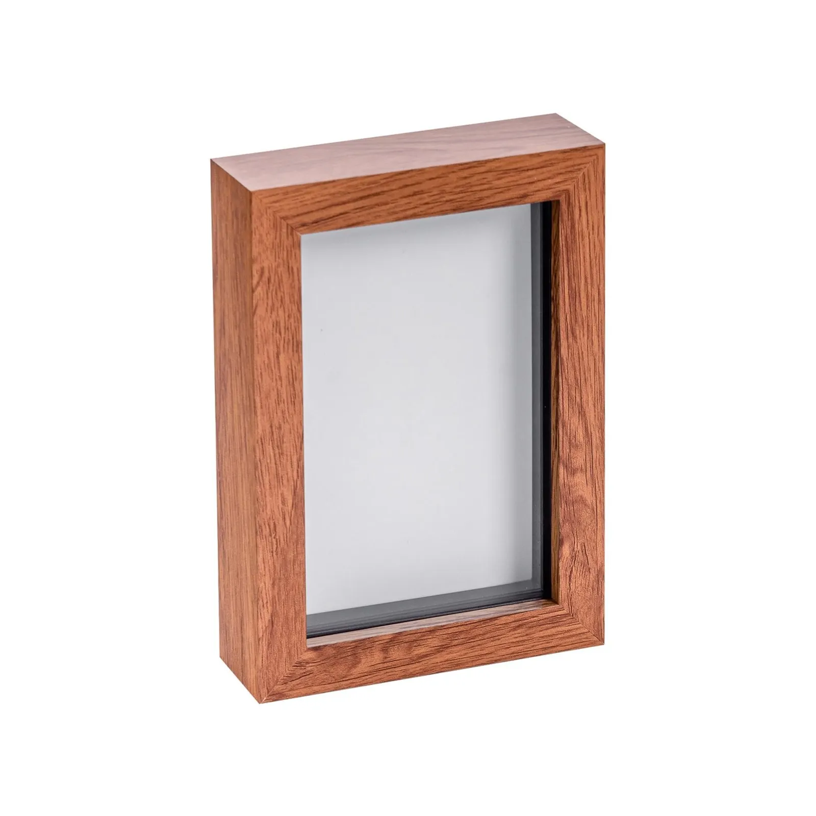 Nicola Spring 3D Box Photo Frame - 4 x 6" in Dark Brown