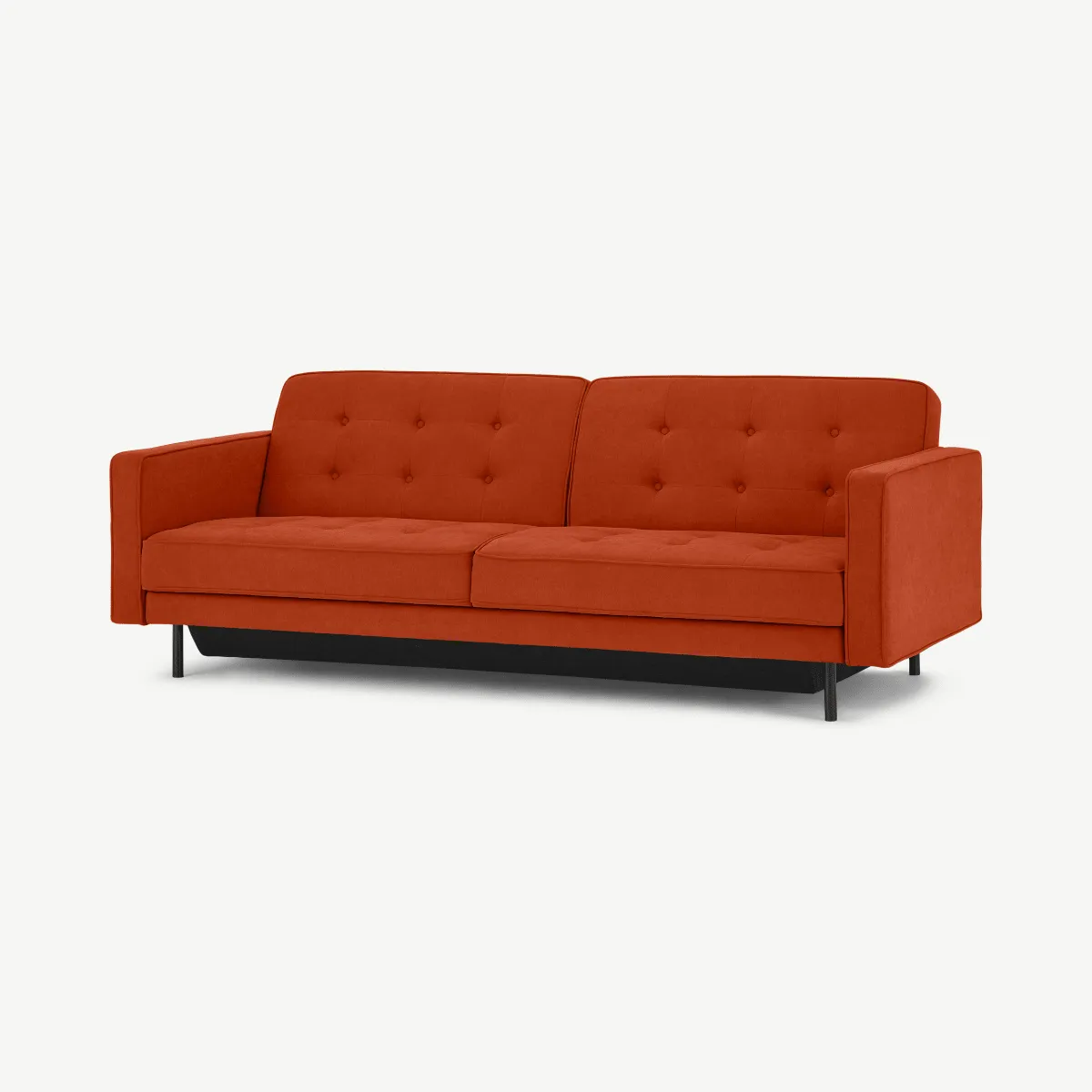 Rosslyn Click Clack Sofa Bed with Storage, Sedona Orange Fabric