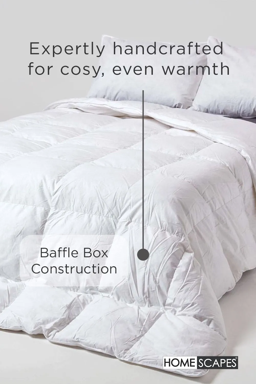 Homescapes Goose Feather & Down 4.5 Tog Summer Duvet in White 6