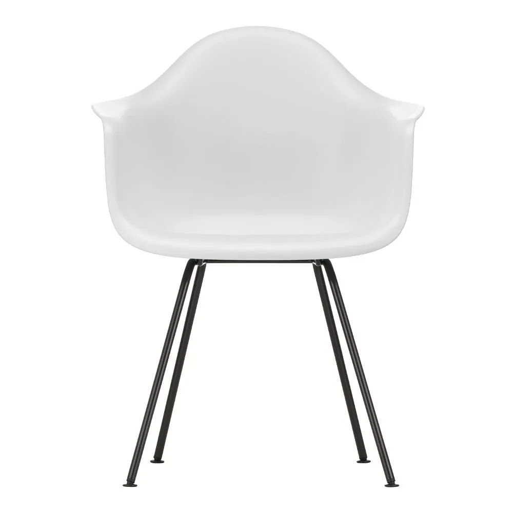 Vitra Eames DAX Armchair RE in Cotton White 30 Basic Dark Powder Coated Base 05 Glides 1