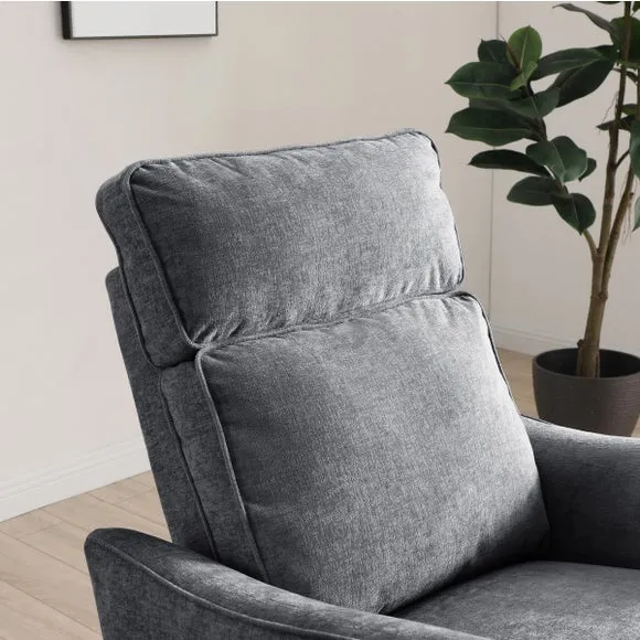 Emil Chenille Recliner Swivel Chair 4