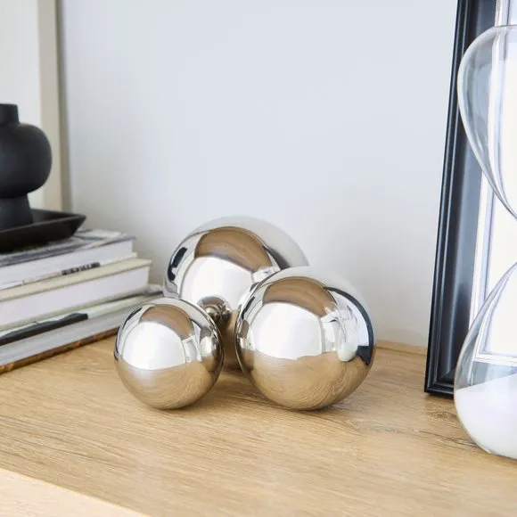Hotel Set of 3 Chrome Decorative Balls 2