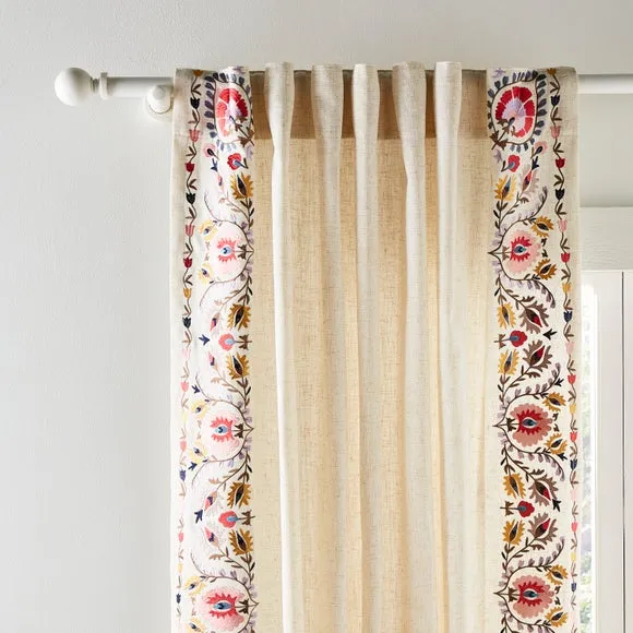 Hani Embroidered Hidden Tab Top Single Voile Panel