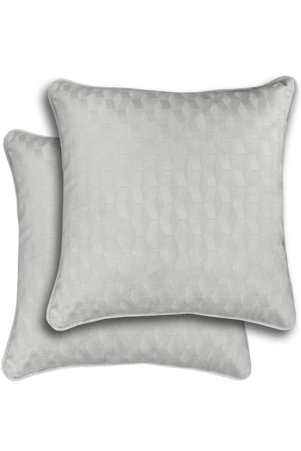 Enhanced Living Pair of Tokyo Geometric Double Sided Zip Opening Cushions - Cases Only in Grey
