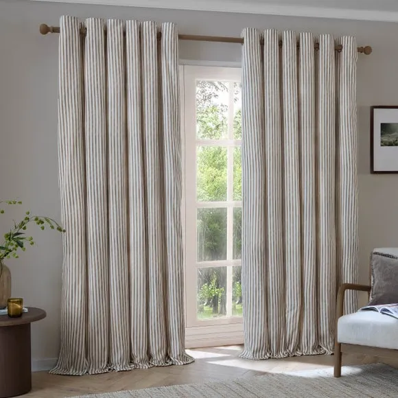 Yard Hebden Striped Eyelet Curtains (Blackout Available) 2
