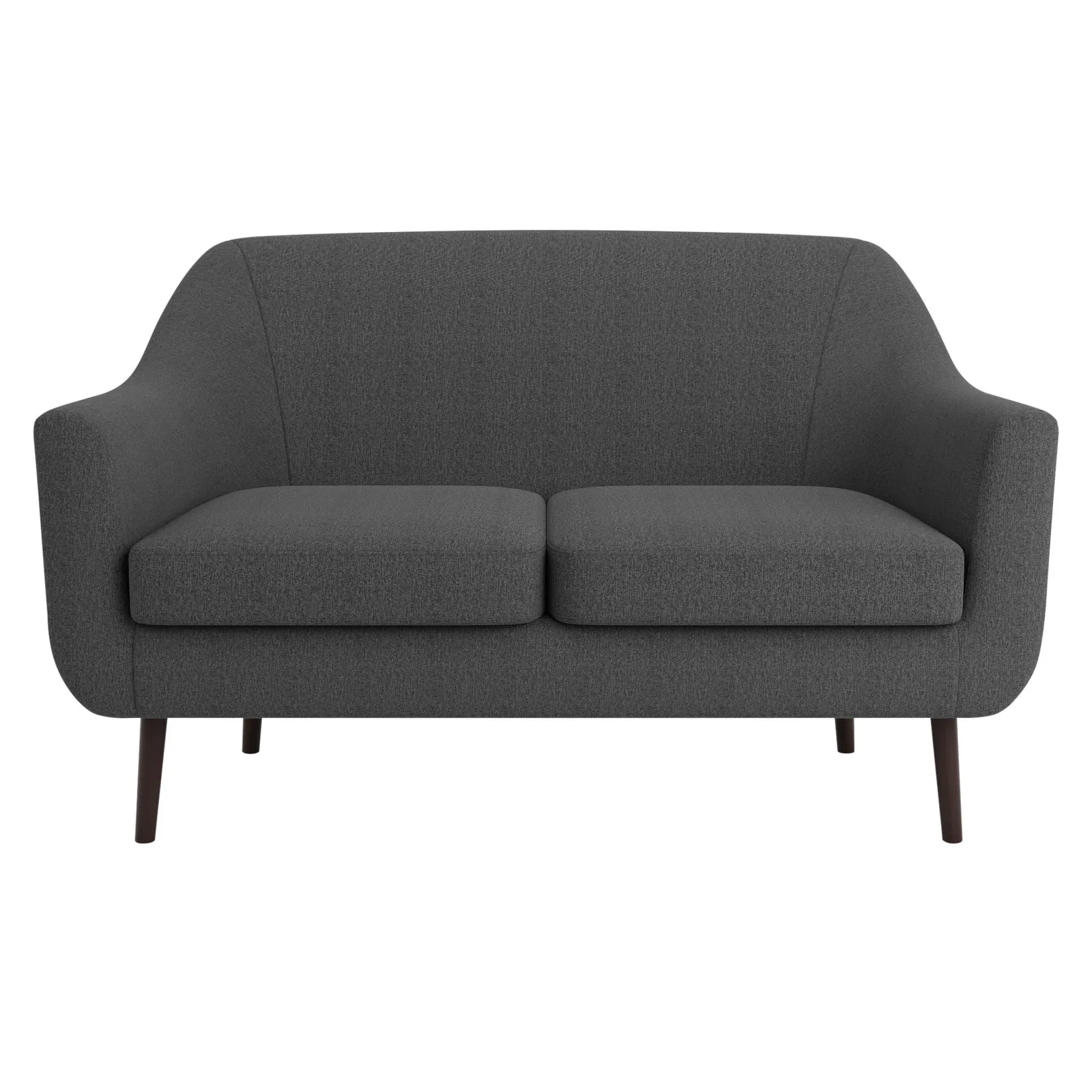 Eddie Luna Fabric 2 Seater Compact Tub Sofa Charcoal