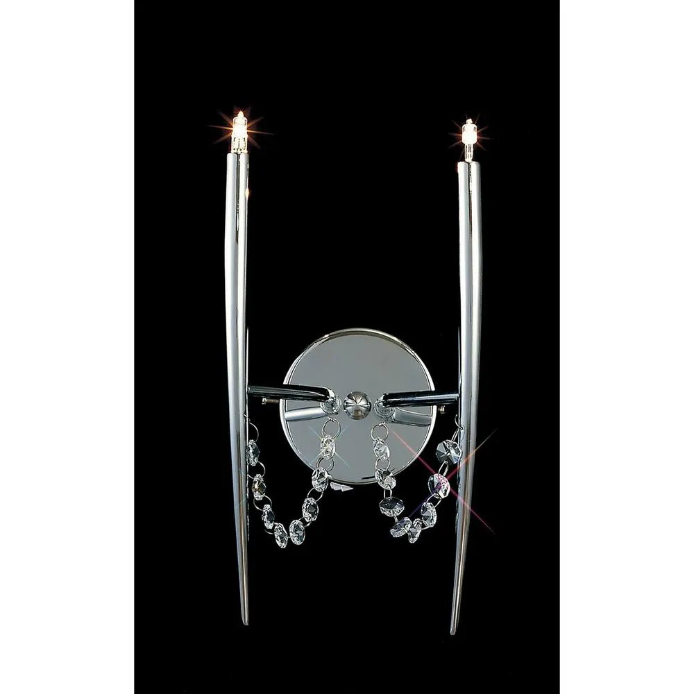 Netlighting Zest Wall Lamp 2 Light G4 Polished ChromeCrystal NOT LEDCFL Compatible in Grey 2
