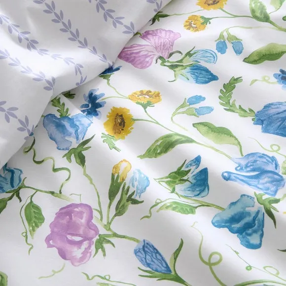 Dreams n Drapes Sweetpea Floral 100% Cotton Duvet Cover & Pillowcase Set 3