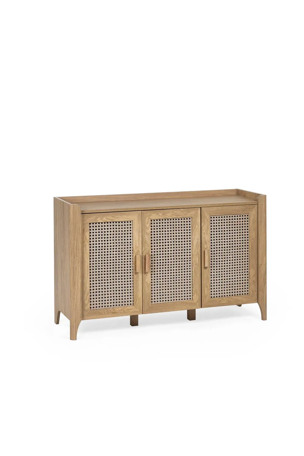 Julian Bowen Sydney Rattan Print 3 Door Sideboard in Light Oak 4