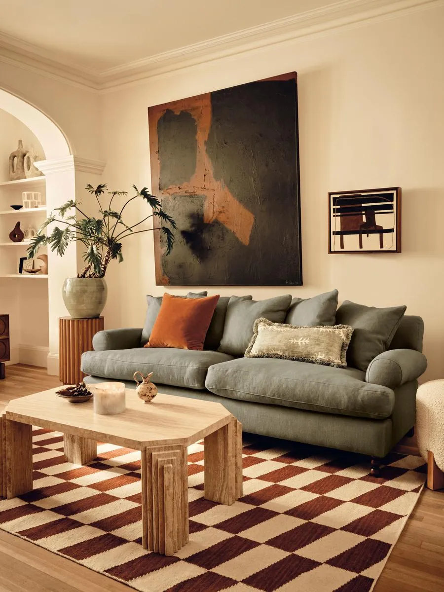 Audrey Three Seater Sofa, Linen, Sage