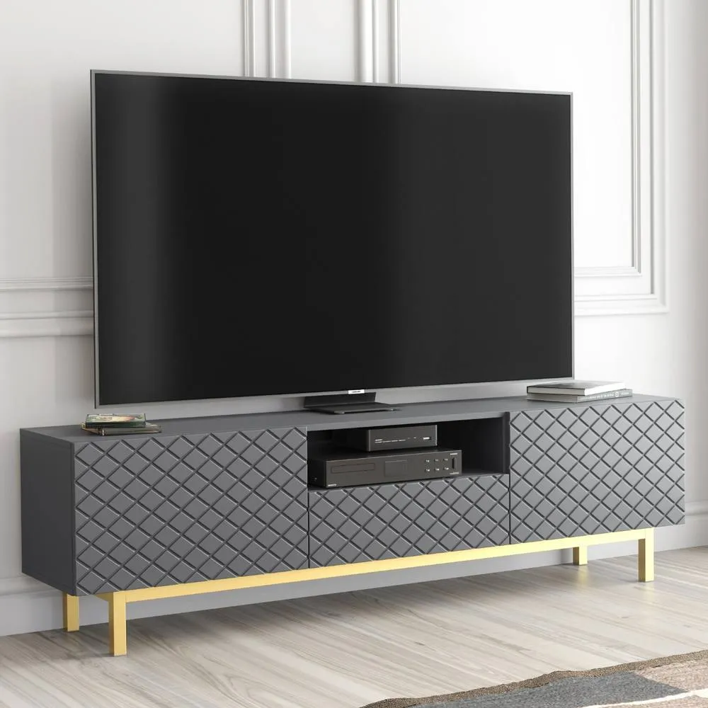 Creative Furniture Diamond Luxe TV Unit 180cm - Dark Grey 5