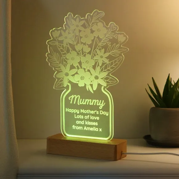 Personalised Flower Vase LED Light Lamp 5