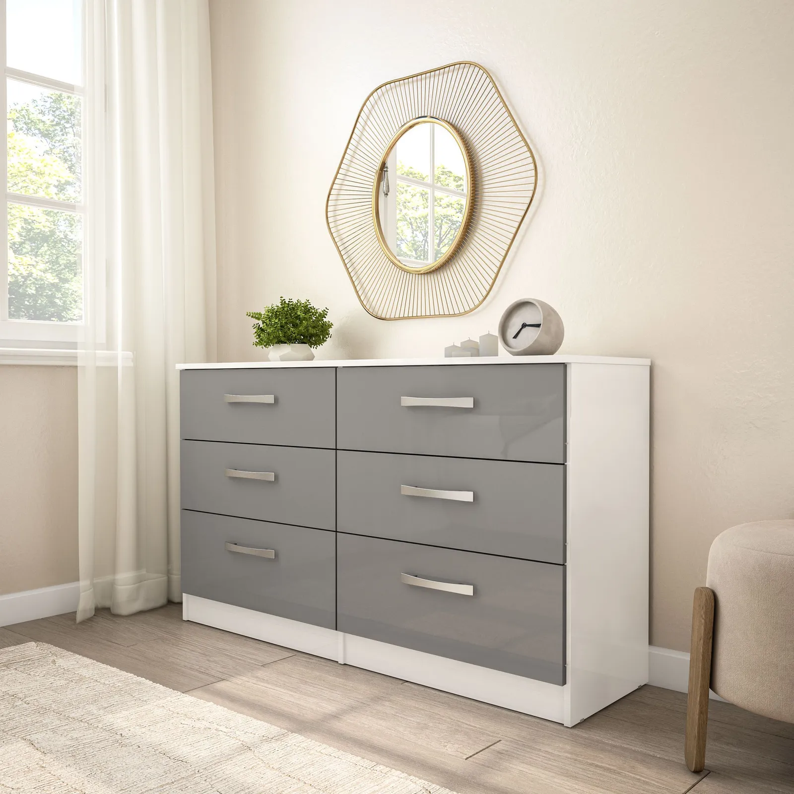 Birlea Lynx 6 Drawer Chest in White 2