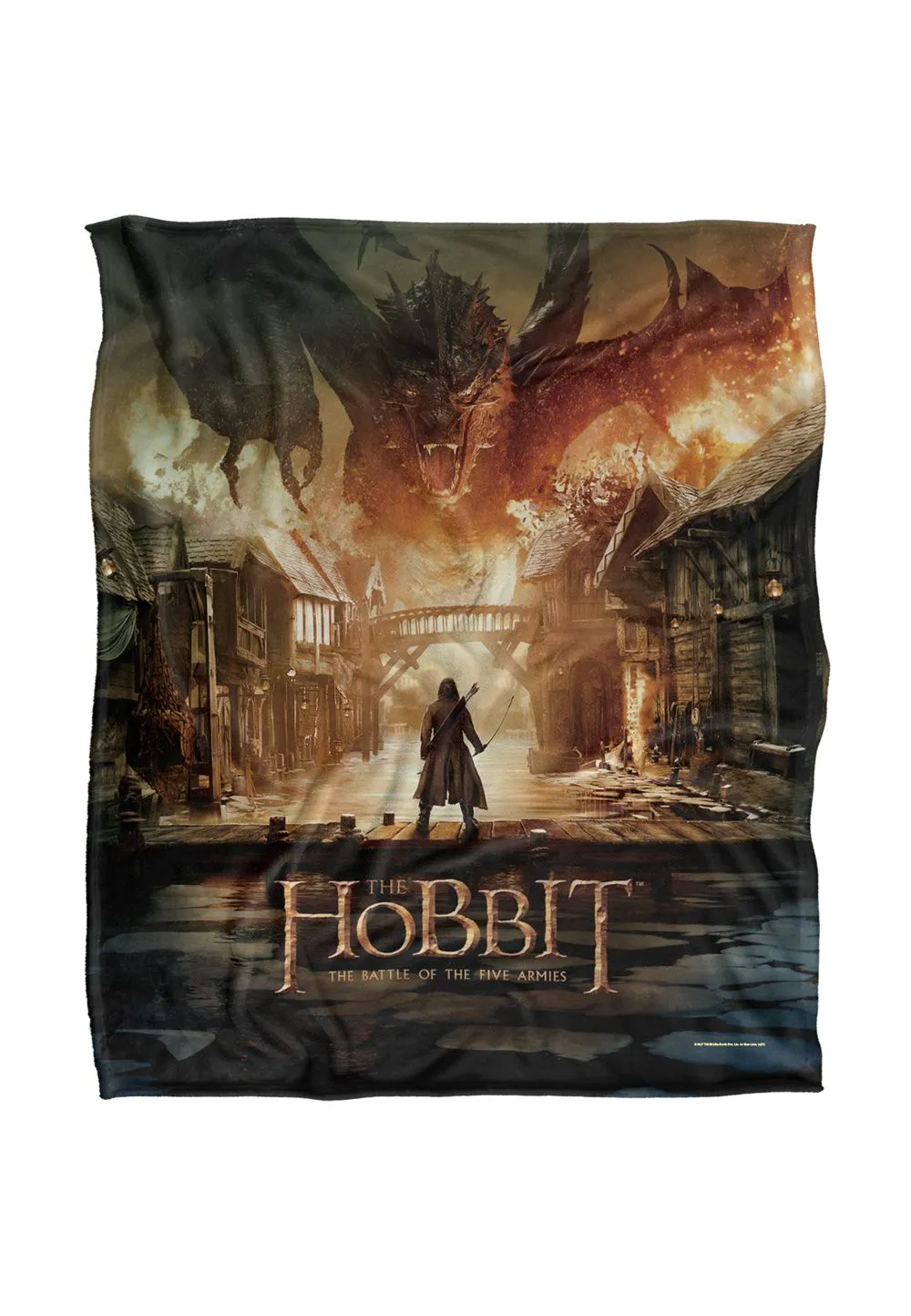 Warner Brothers The Hobbit Battle Of The Five Armies Officially Licensed Silky Touch Super Soft Throw Blanket 152 x 127 cm in White