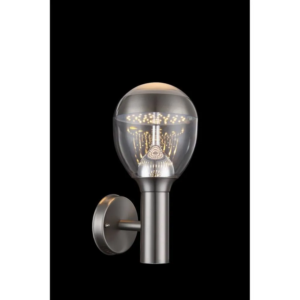 Netlighting Callisto Outdoor Modern Wall Lamp Stainless Steel IP44 LED 3000K in Grey 2
