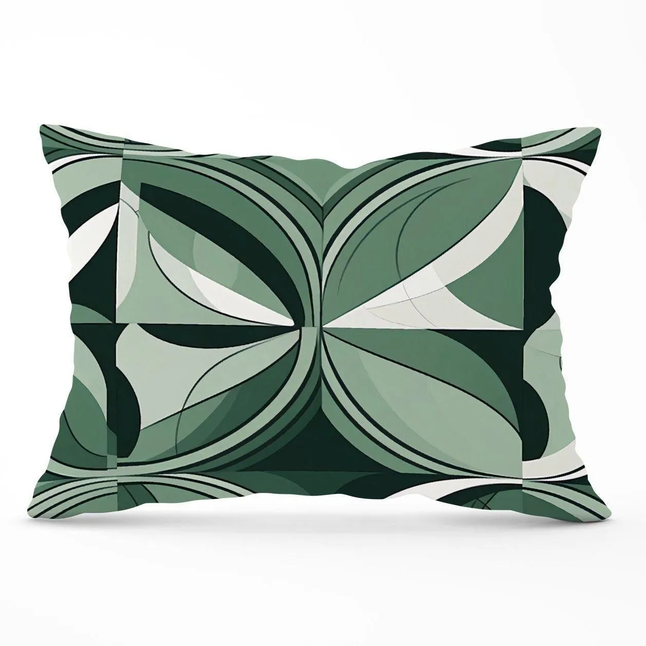 Warren Reed - Designer Geometric Green Black Cushions