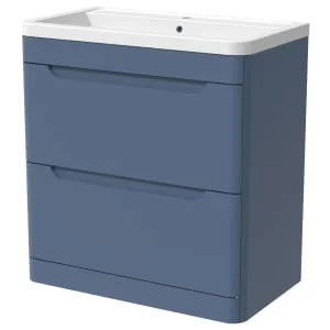 Wickes Malmo Misty Blue Freestanding J Pull Vanity Unit & Basin - 800mm