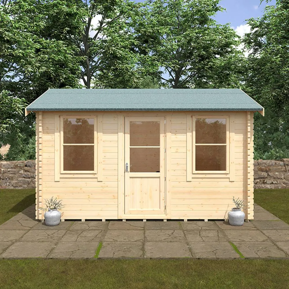 Buttercup Farm 14x10w The Skipton Plus 44mm Cabin - L415 x W295 x H272.6 cm in Natural 3