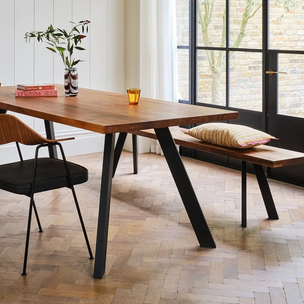 Heal's Madrid Bench 180x35cm Smoked Oiled Oak Natural Edge Not Filled 3