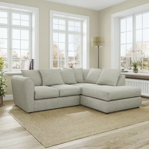 Blake Curved Arm Chunky Chenille Corner Chaise Sofa 1