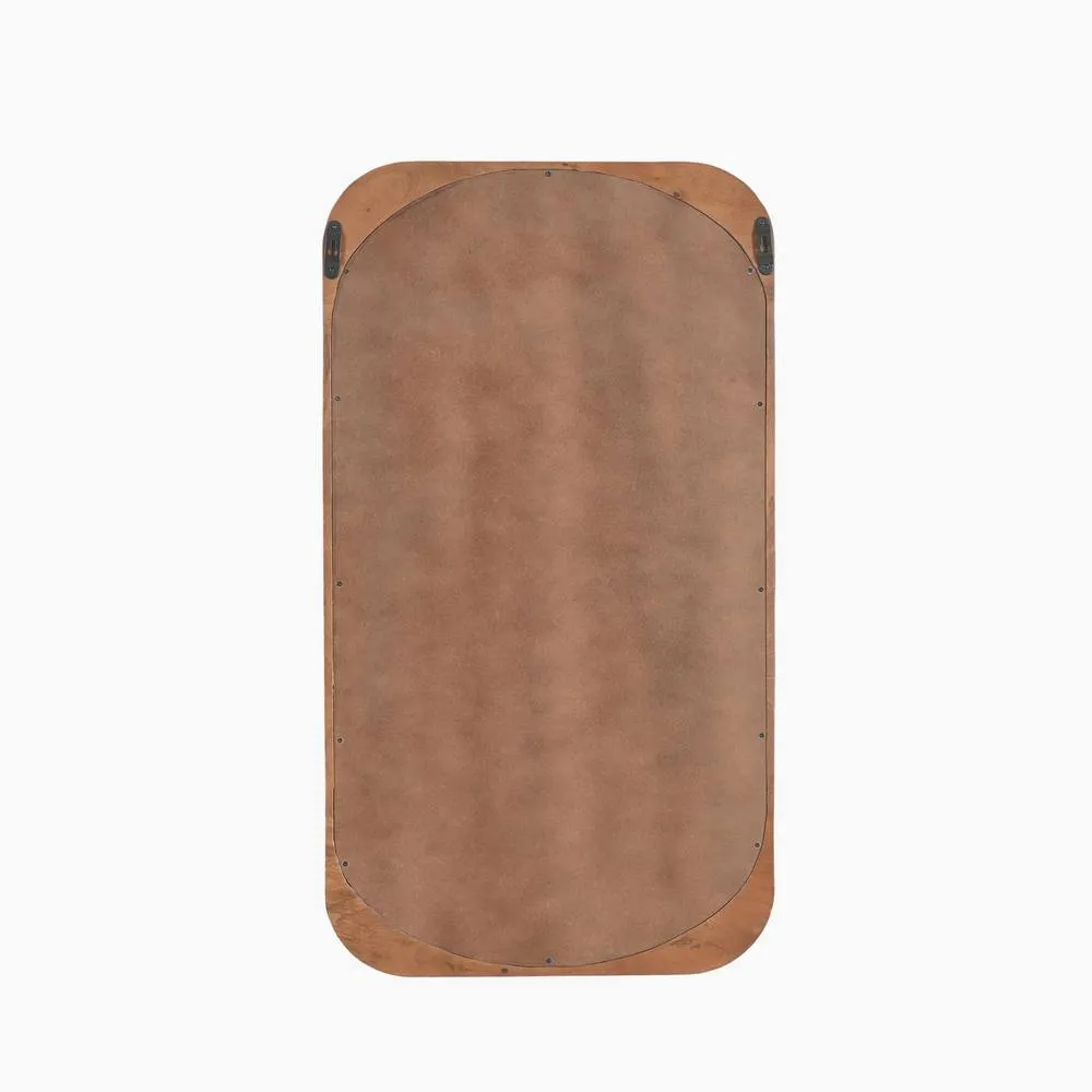 FurnitureboxUK Finley Walnut Wood Medium Rectangle 90x50cm Wall Mirror 5