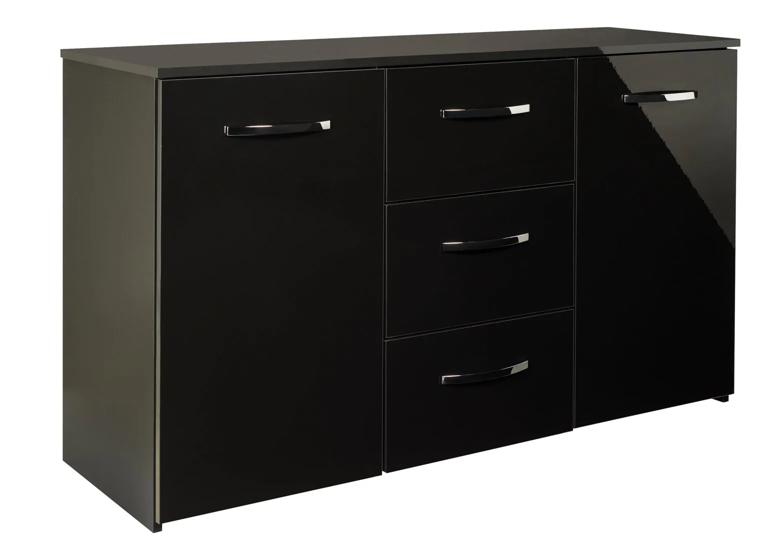 Habitat Hayward 2 Door 3 Drawer Sideboard - Black Gloss