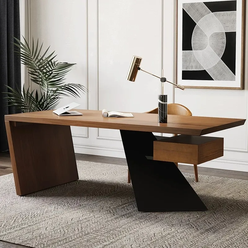 Cabstract Modern Vintage Distressed Office Desk Writing Desk with Drawer Computer Desk (160 cm)
