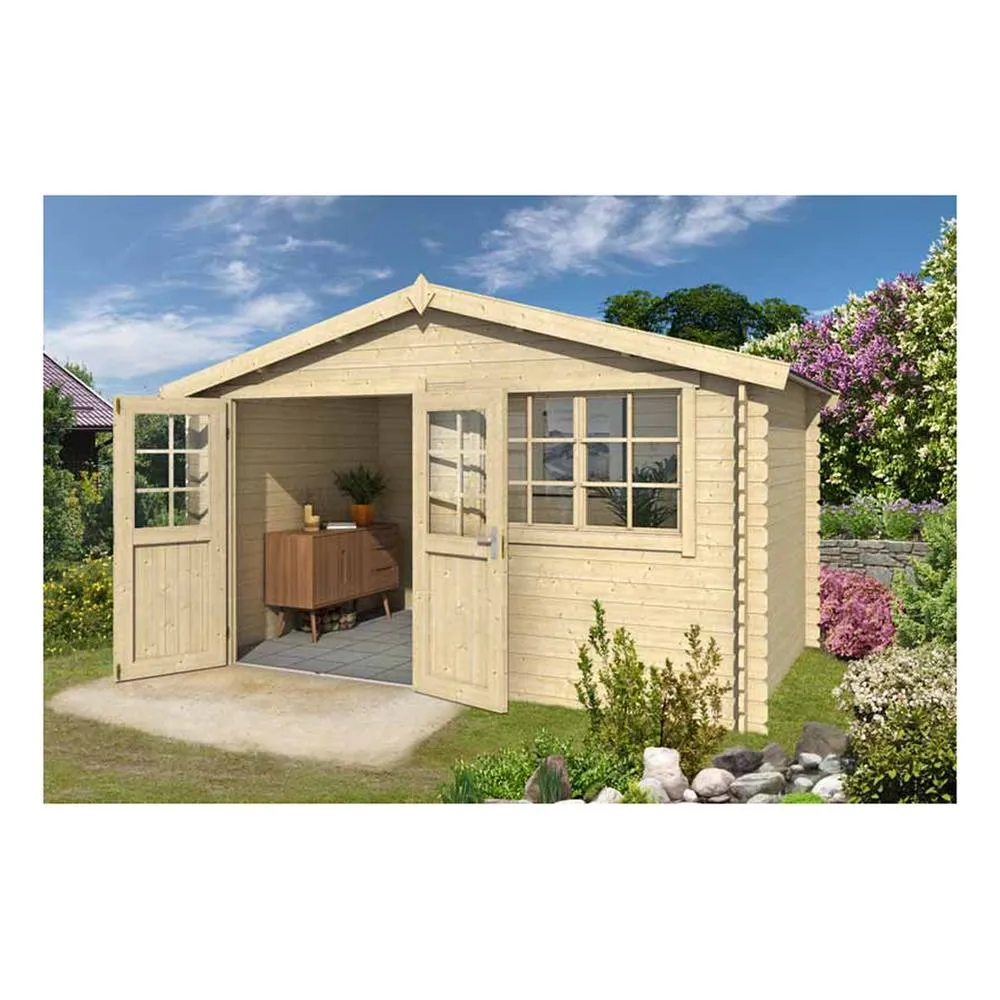 Lasita Maja Ltd Axel 230-Log Cabin, Garden Room, Home Office - L415.1xW250xH245.1 cm in Light Brown