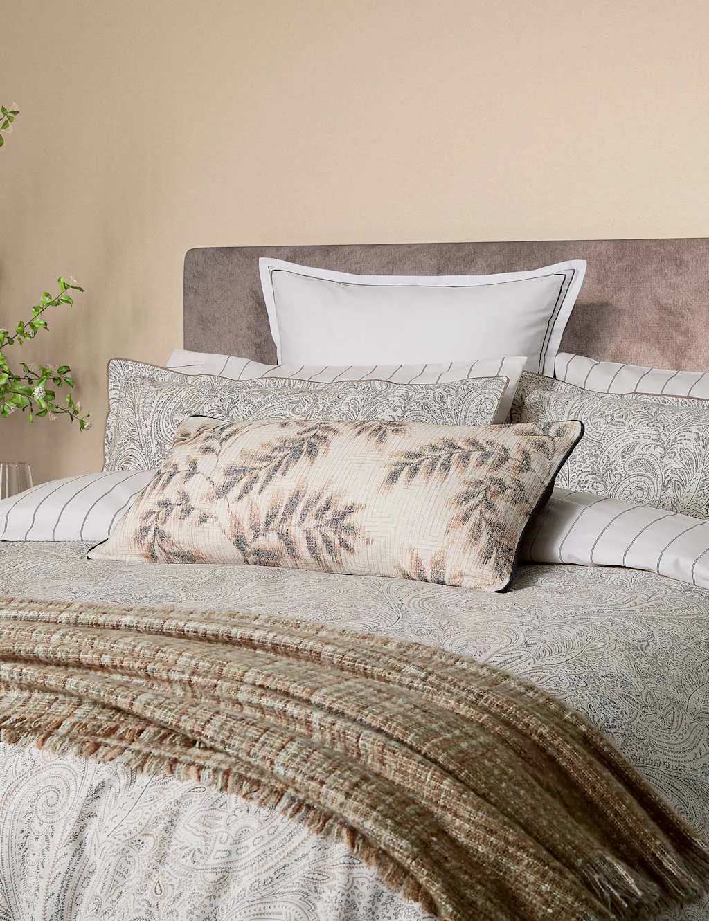 Bedeck of Belfast Avita Pure Cotton Percale Bedding Set Cream Mix