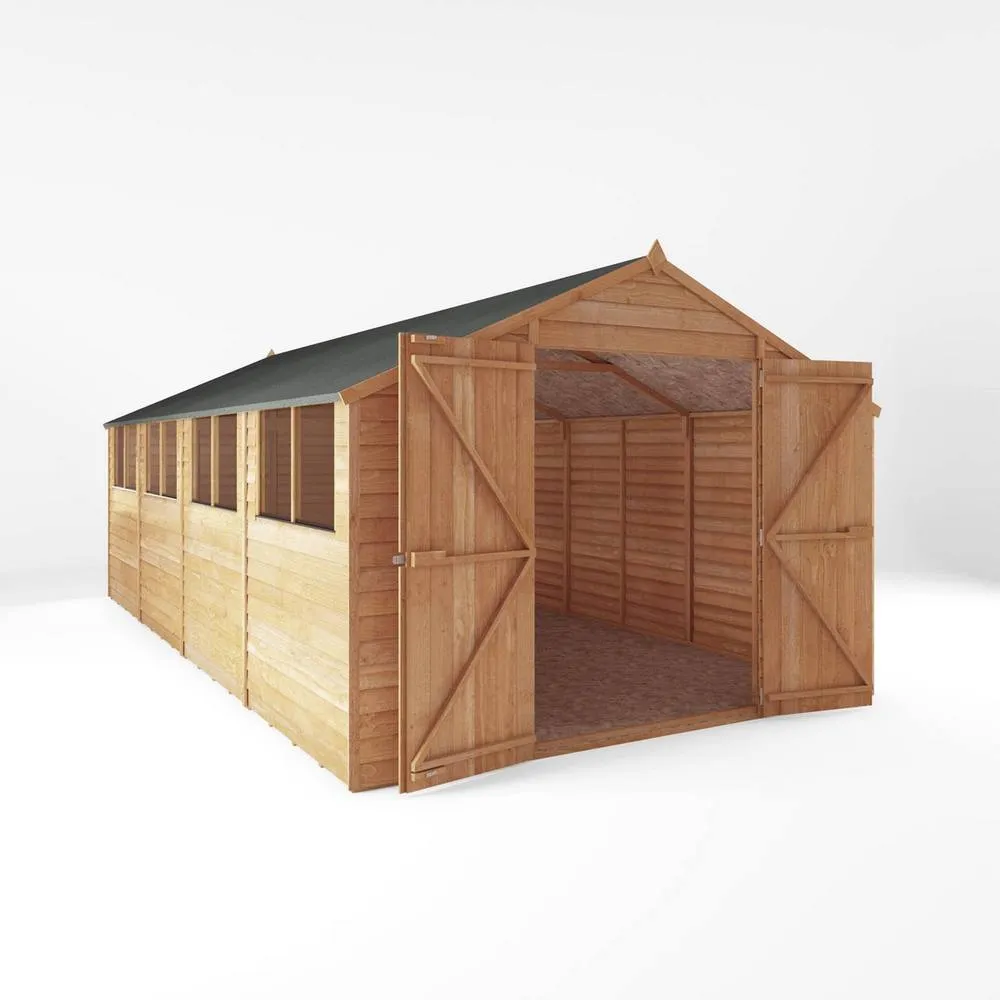 Mercia 20 x 10 Feet Overlap Apex Workshop - L591.1 x W309.7 x H225.4 cm in Brown 3