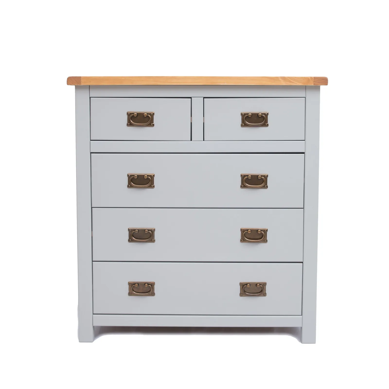 Cabinet Bits Argenta 5 Drawer Chest of Drawers Bras Drop Handle in Light Grey
