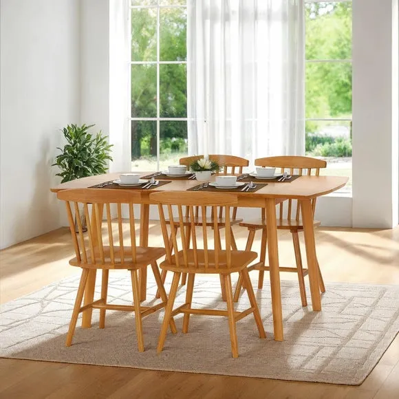 Emery 4-6 Seater Extendable Dining Table with 4 Dining Chairs