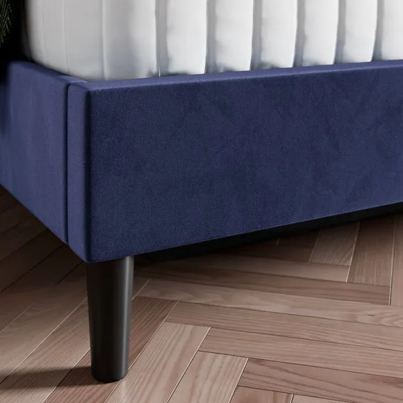 Alara Pleated Ottoman Bed Frame, Velvet 3