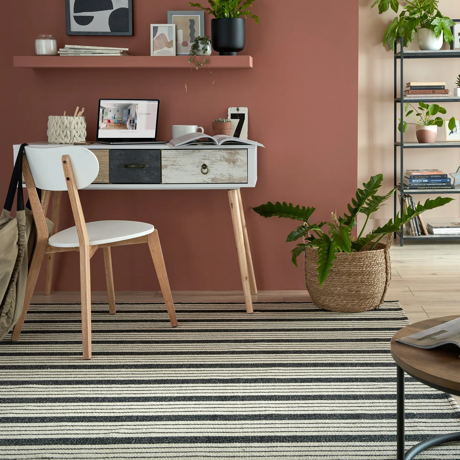 Blake Stripe Rug Black and White
