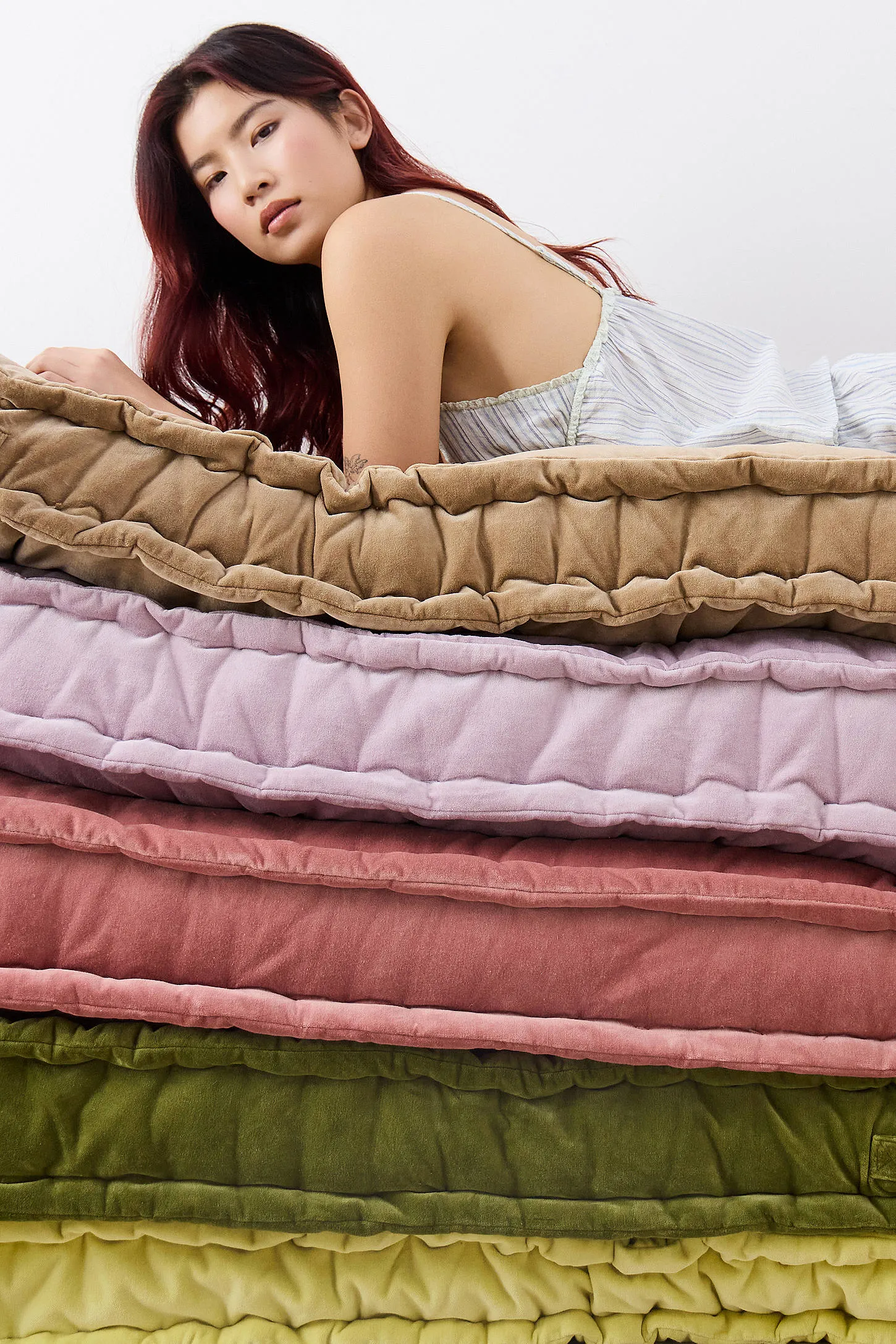 Rohini Blush Velvet Daybed Cushion - Blush 6