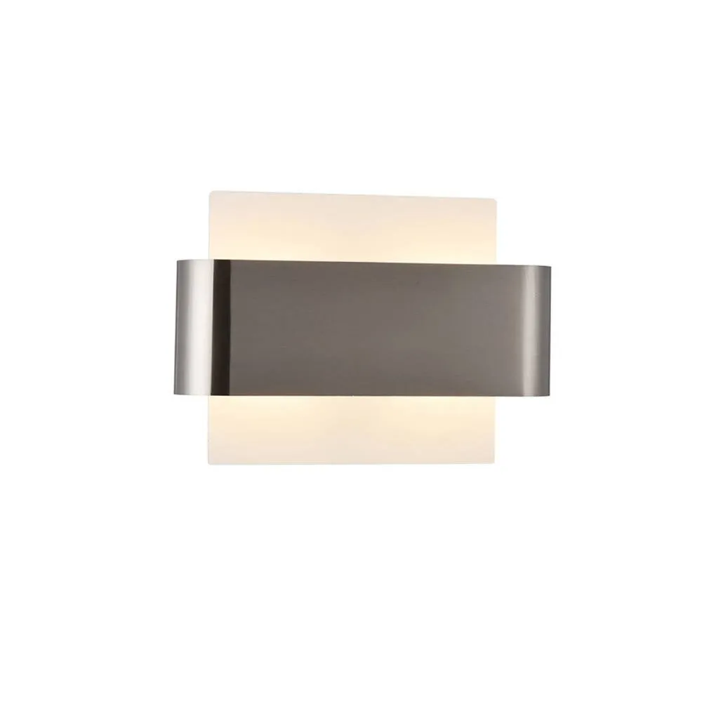 Netlighting Damo Flush Wall Light 2 Light G9 White Base Nickel Centre Band in Grey 3