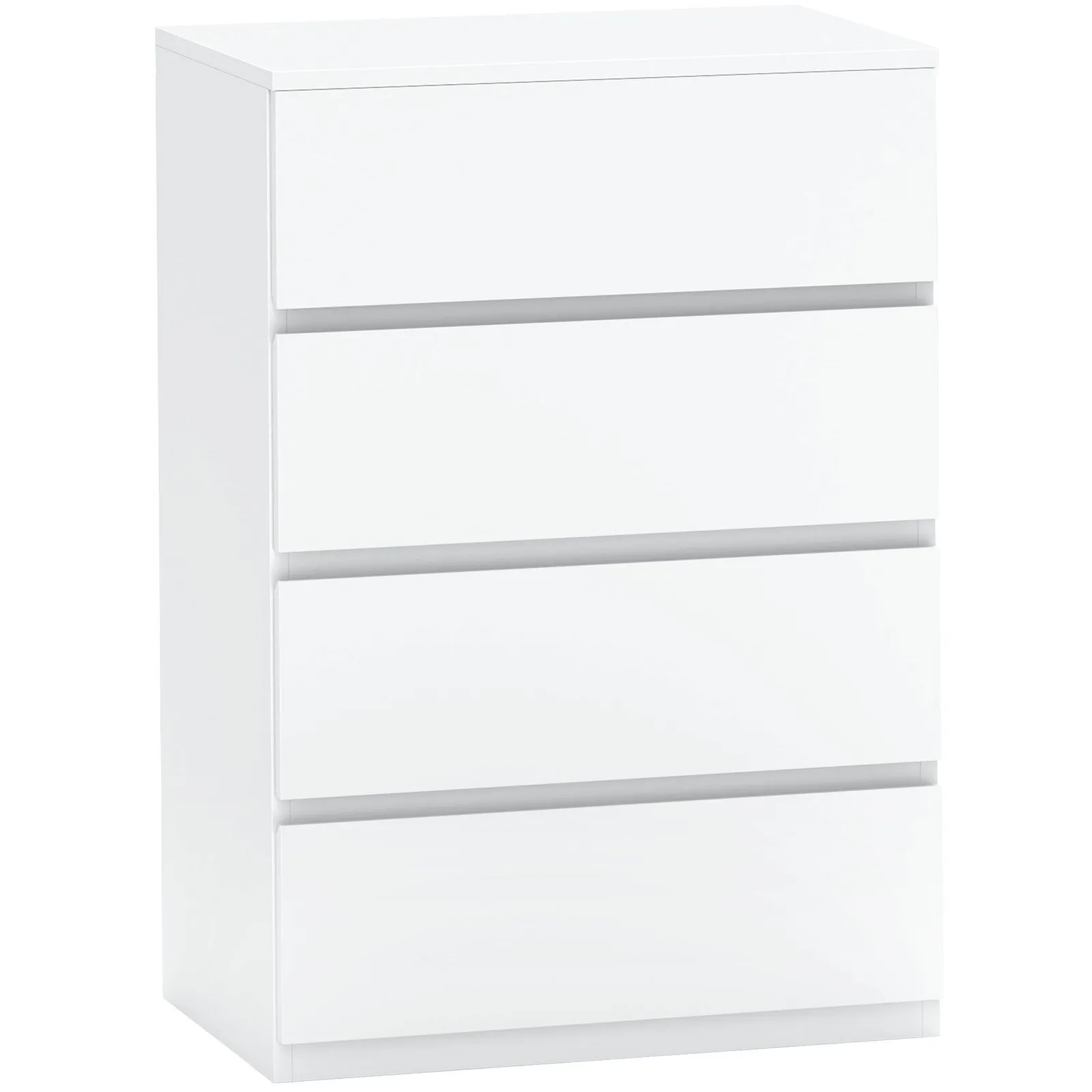 HOMCOM Bedroom Chest of Drawers, 4 Drawers Dresser, Drawer Unit in White 2