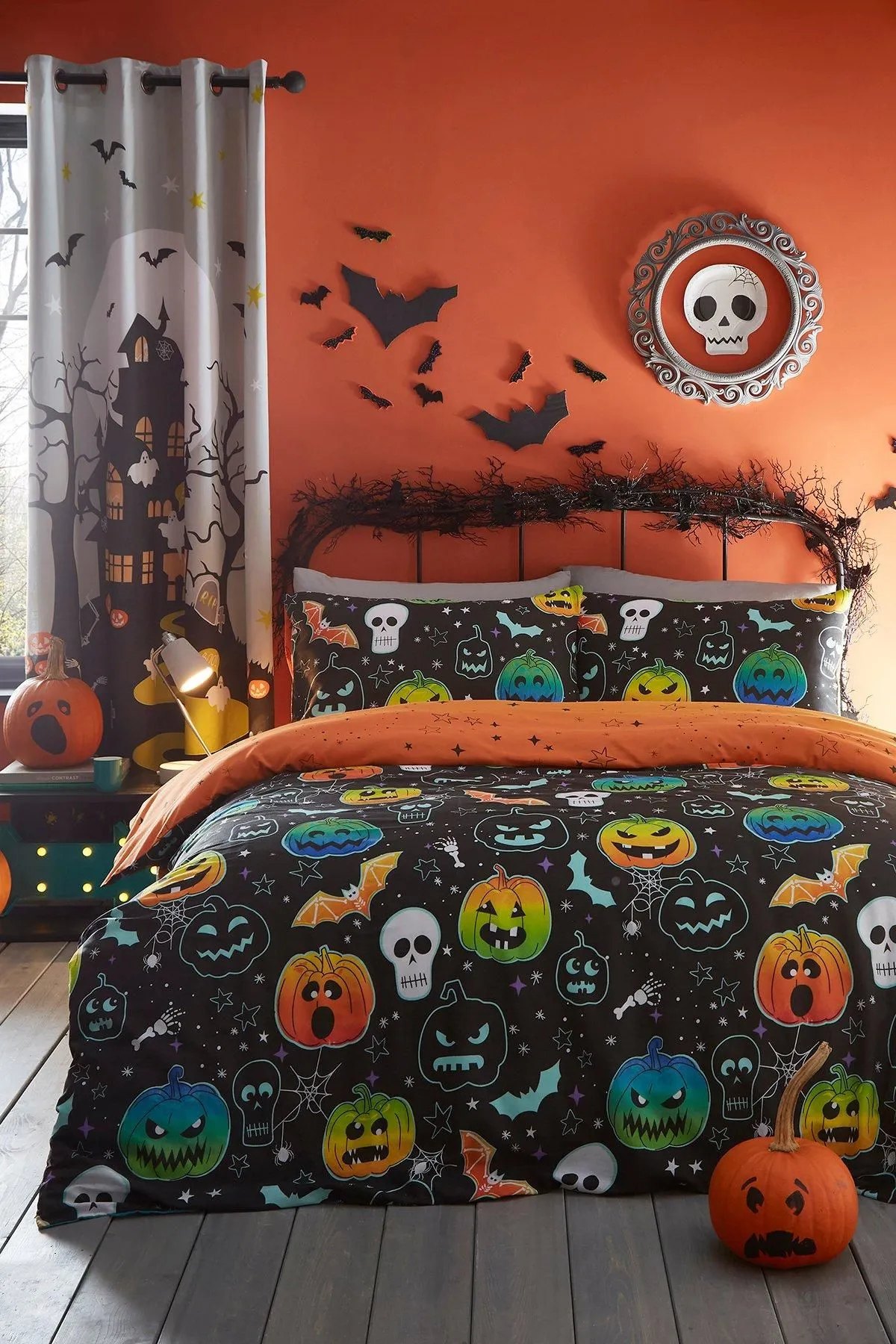 Bedlam 'Scary Pumpkin's Glow in the Dark halloween Duvet Cover Set in Black