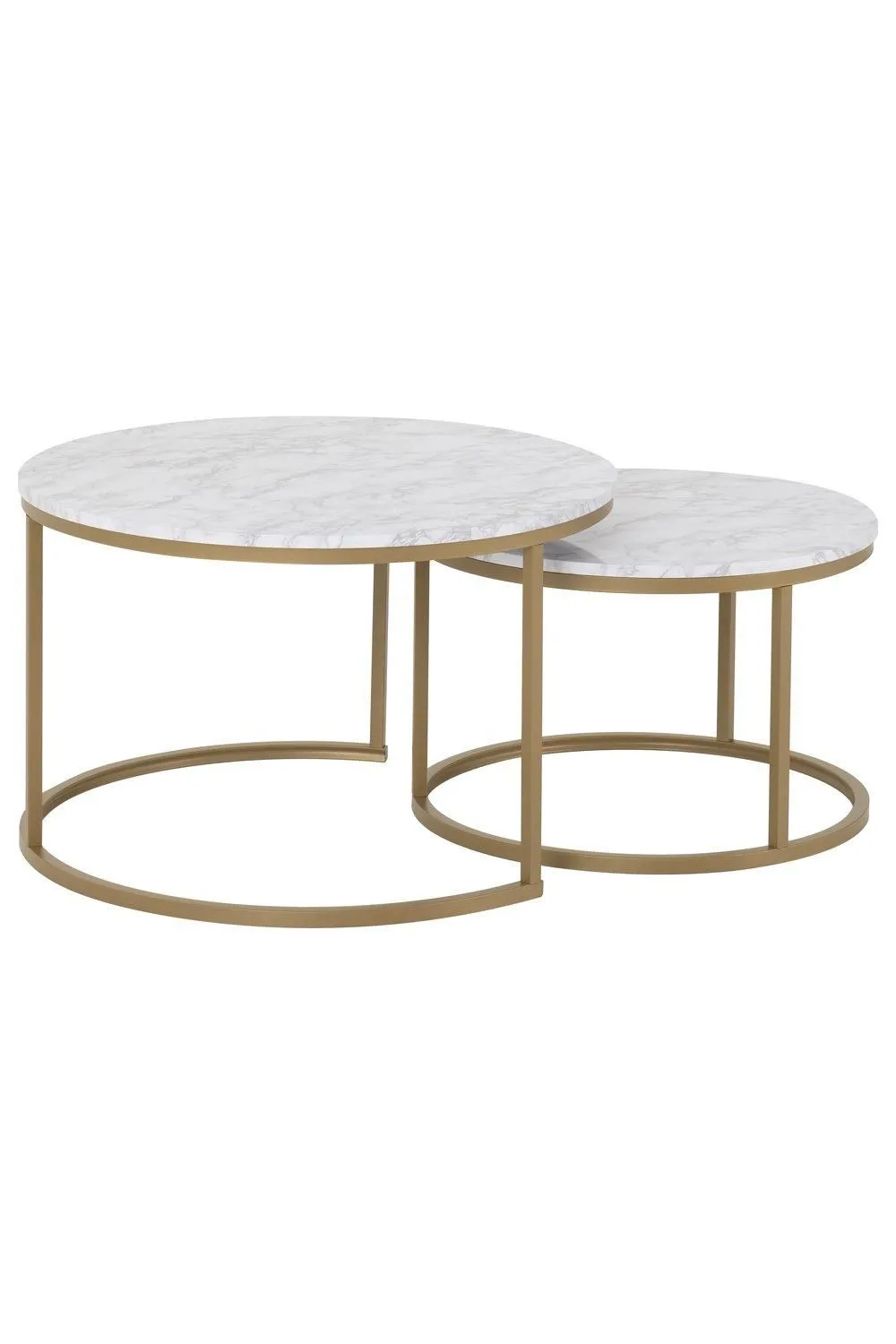 Seconique Dallas Round Coffee Table Set in White 2
