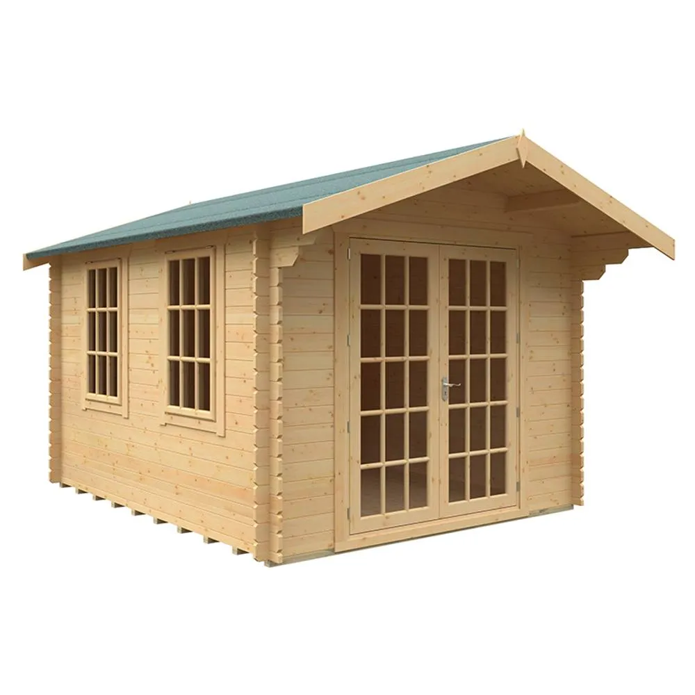 Buttercup Farm 12x10 The Lotherton 28mm Cabin - L355 x W295 x H261.6 cm in Natural