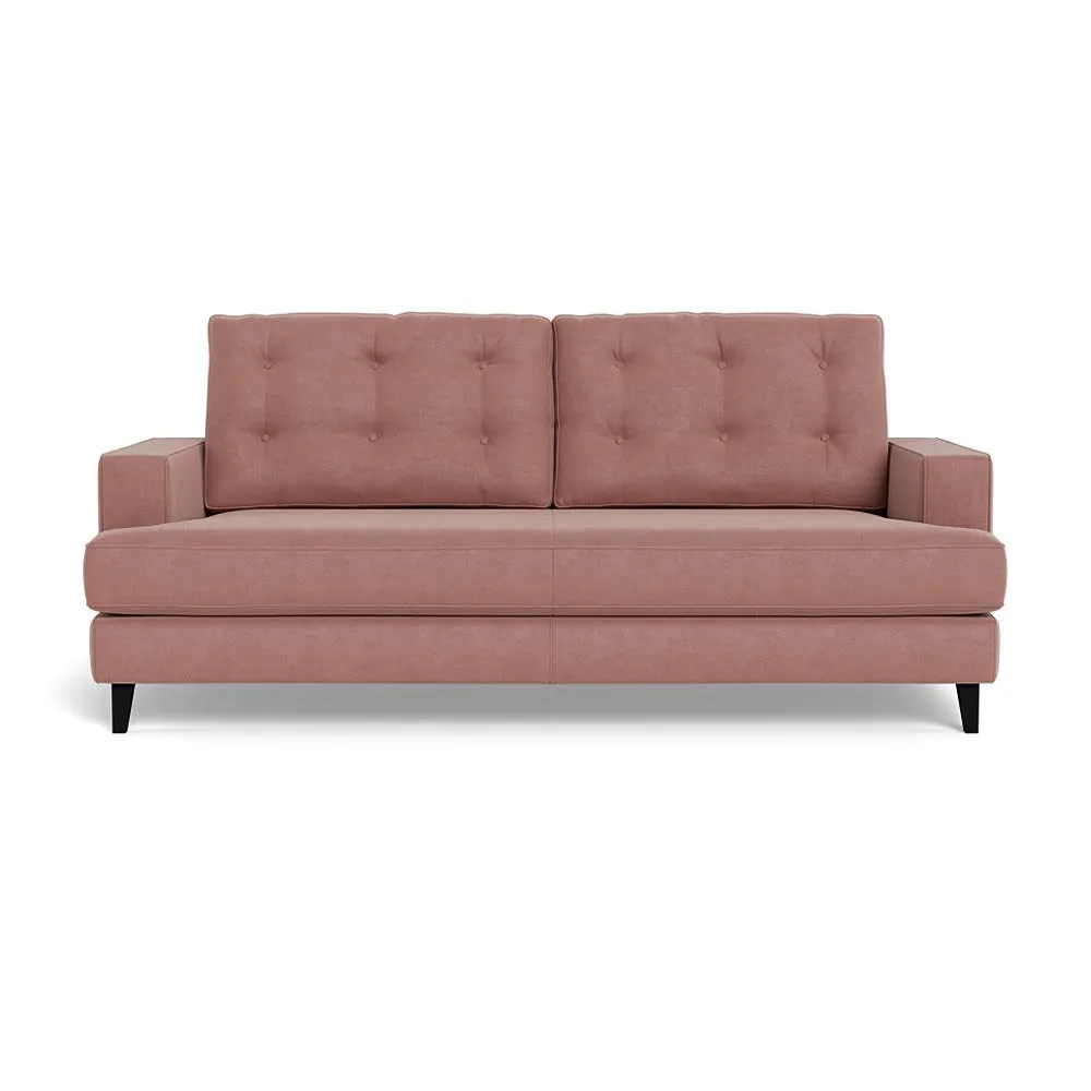 Heal's Mistral 3 Seater Sofa Smart Luxe Velvet Dusky Pink Black Beech Feet