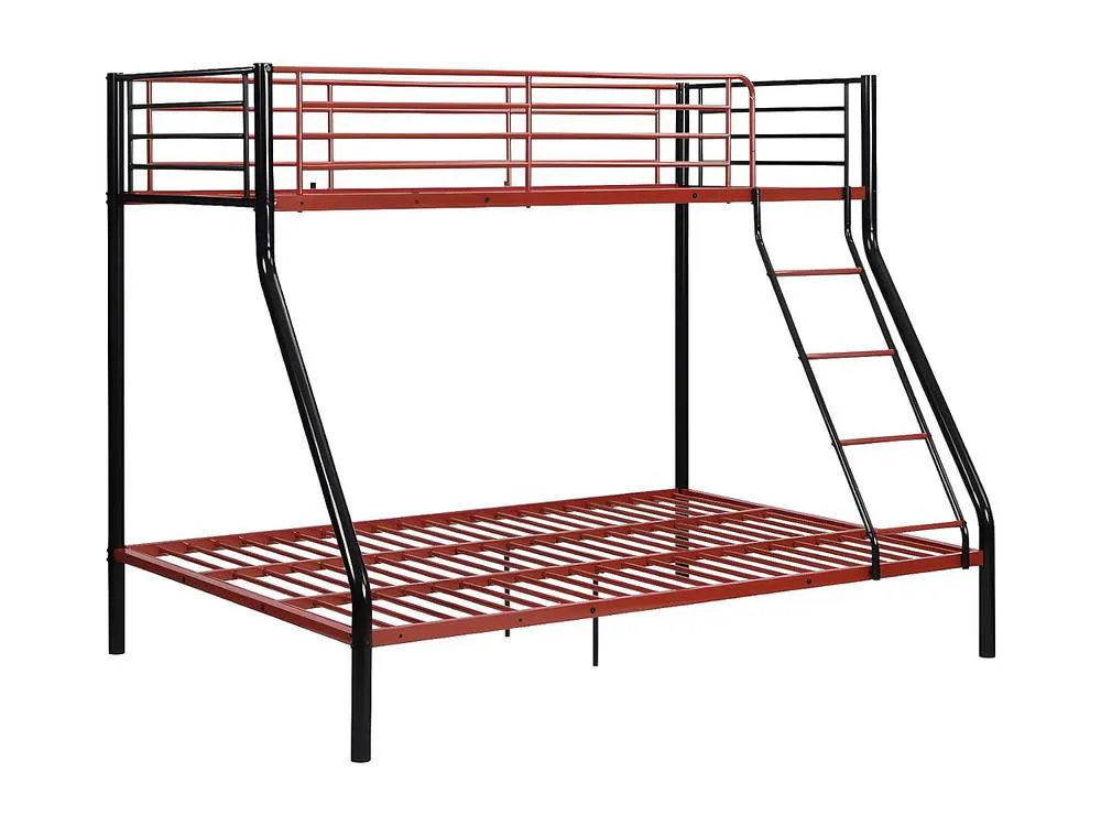 Vente-unique Bunk Beds - 90 & 140 X 190 Cm - Steel - Black & Red - ELEVATIO IV 4