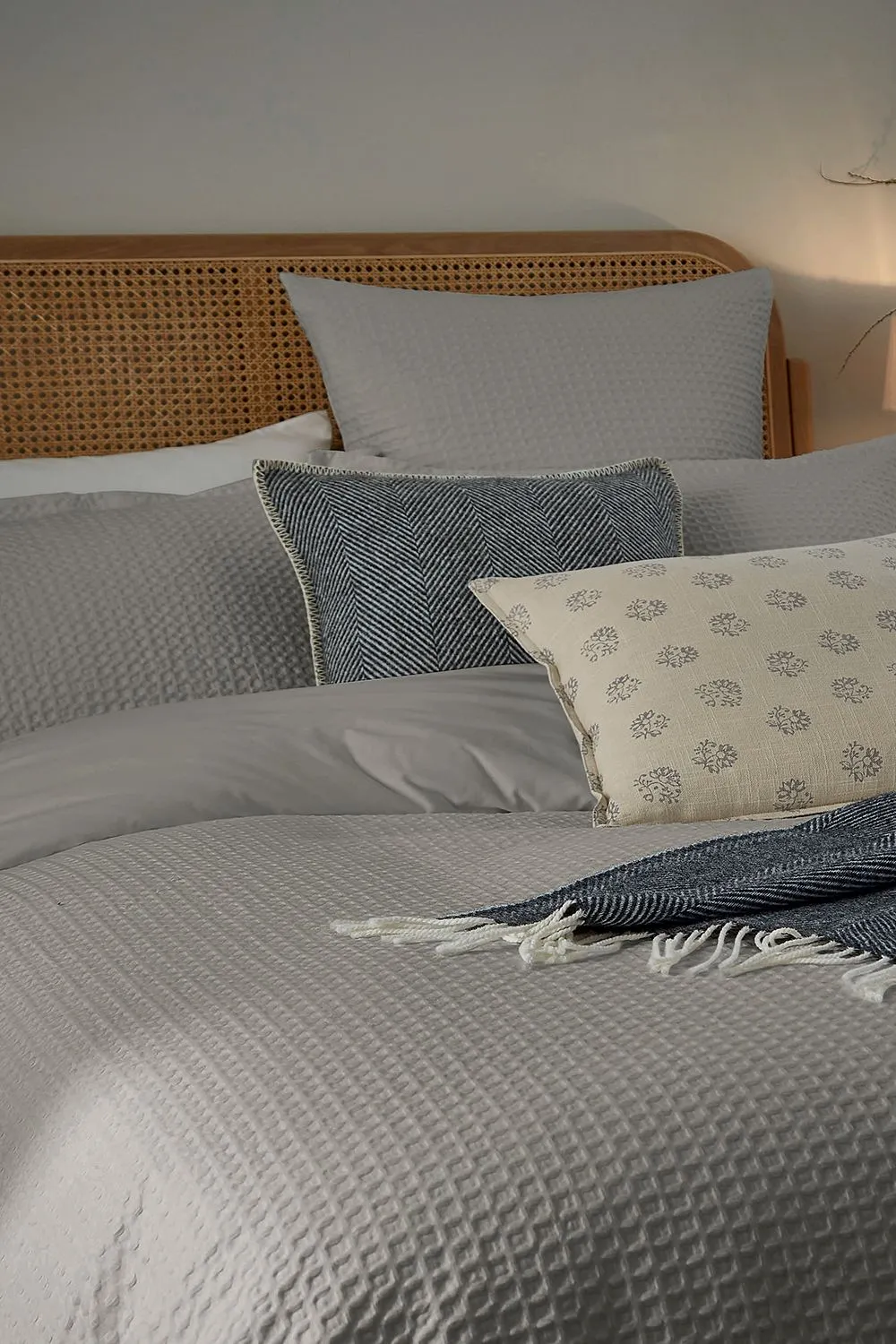 Murmur 'Lida' Square Cotton Pillowcase Pairs in Grey 2