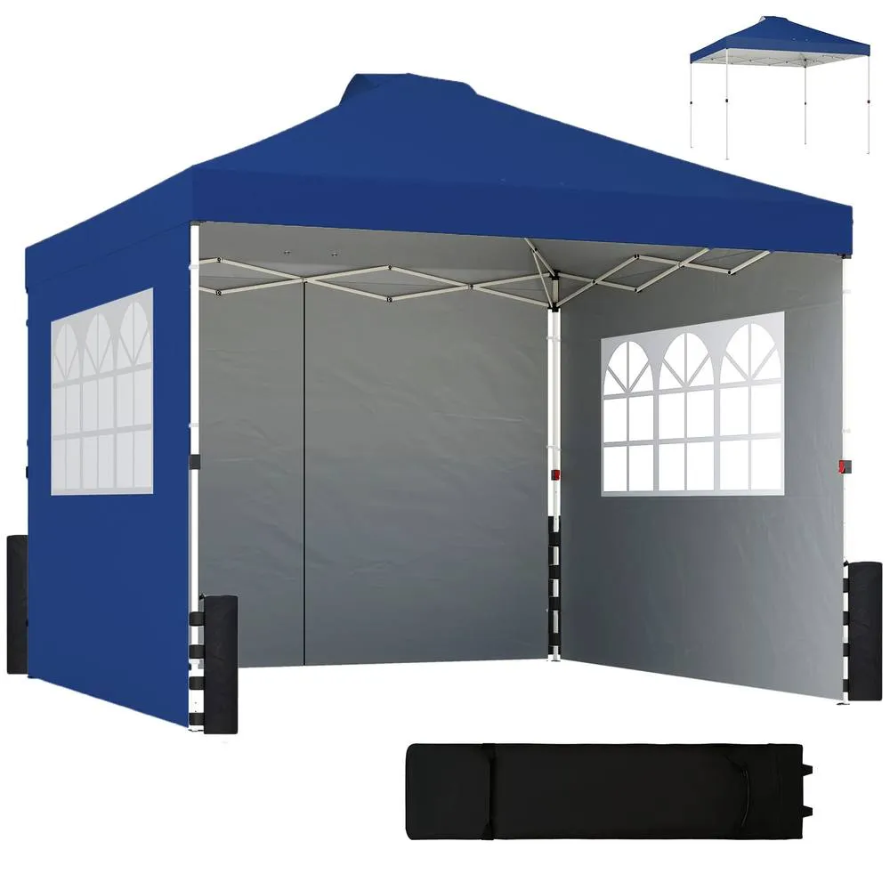 OUTSUNNY Pop Up Canopy Waterproof Height Adjustable 3 x 3 (m) in Blue 2