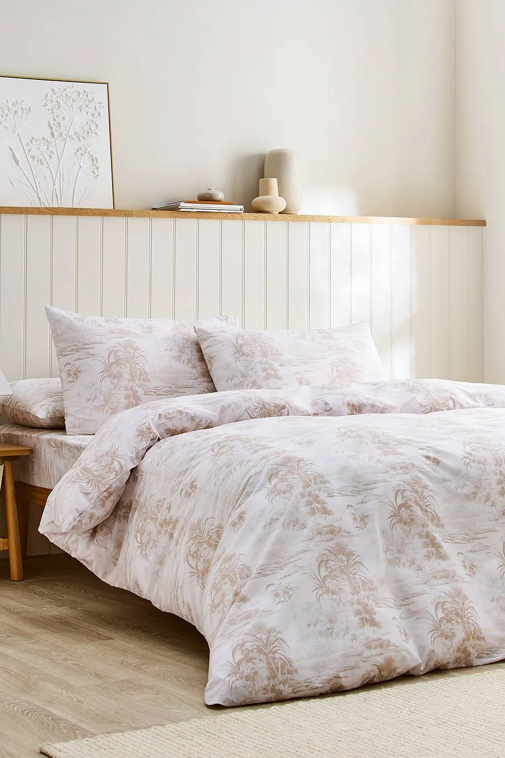 CHRISTY 'Botanical Palace' Regal Inspired Cotton Percale Duvet Cover Set in Beige