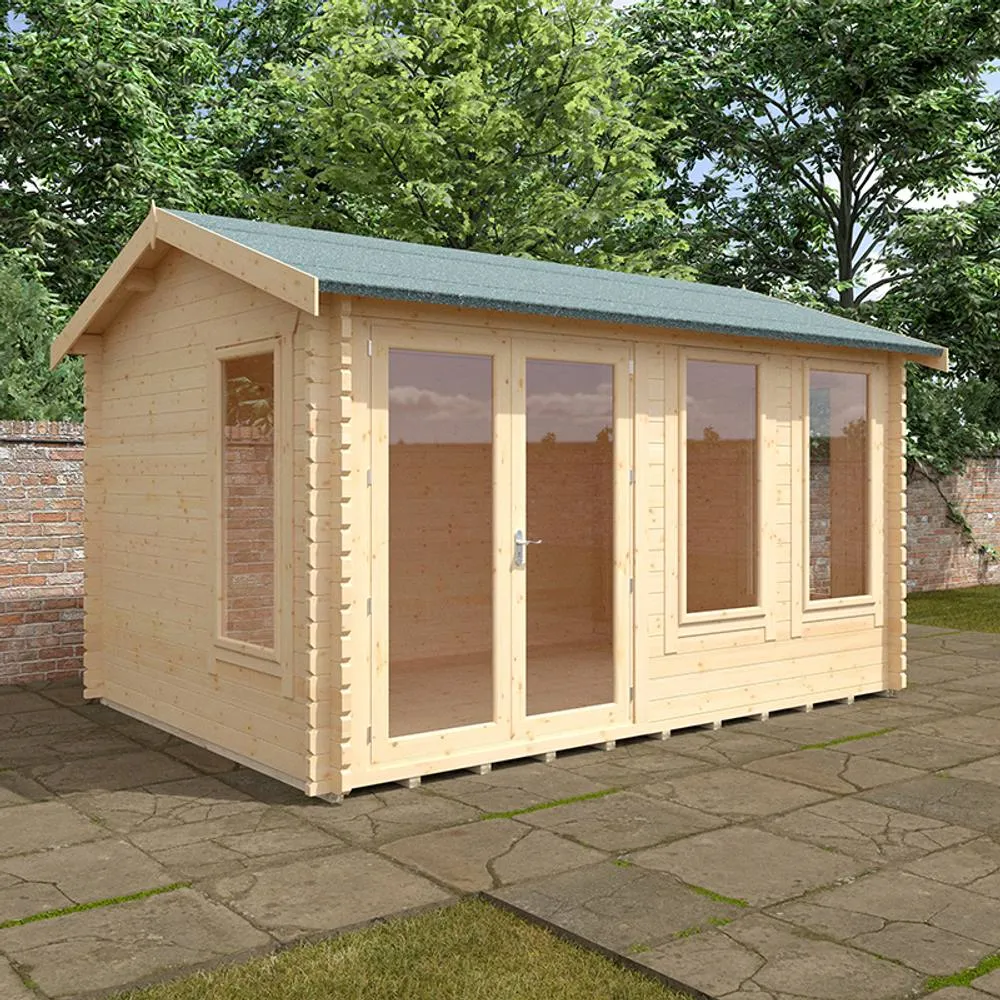 Buttercup Farm 14x10 The Sherborne 44mm Cabin - L415 x W295 x H272.6 cm in Natural 2