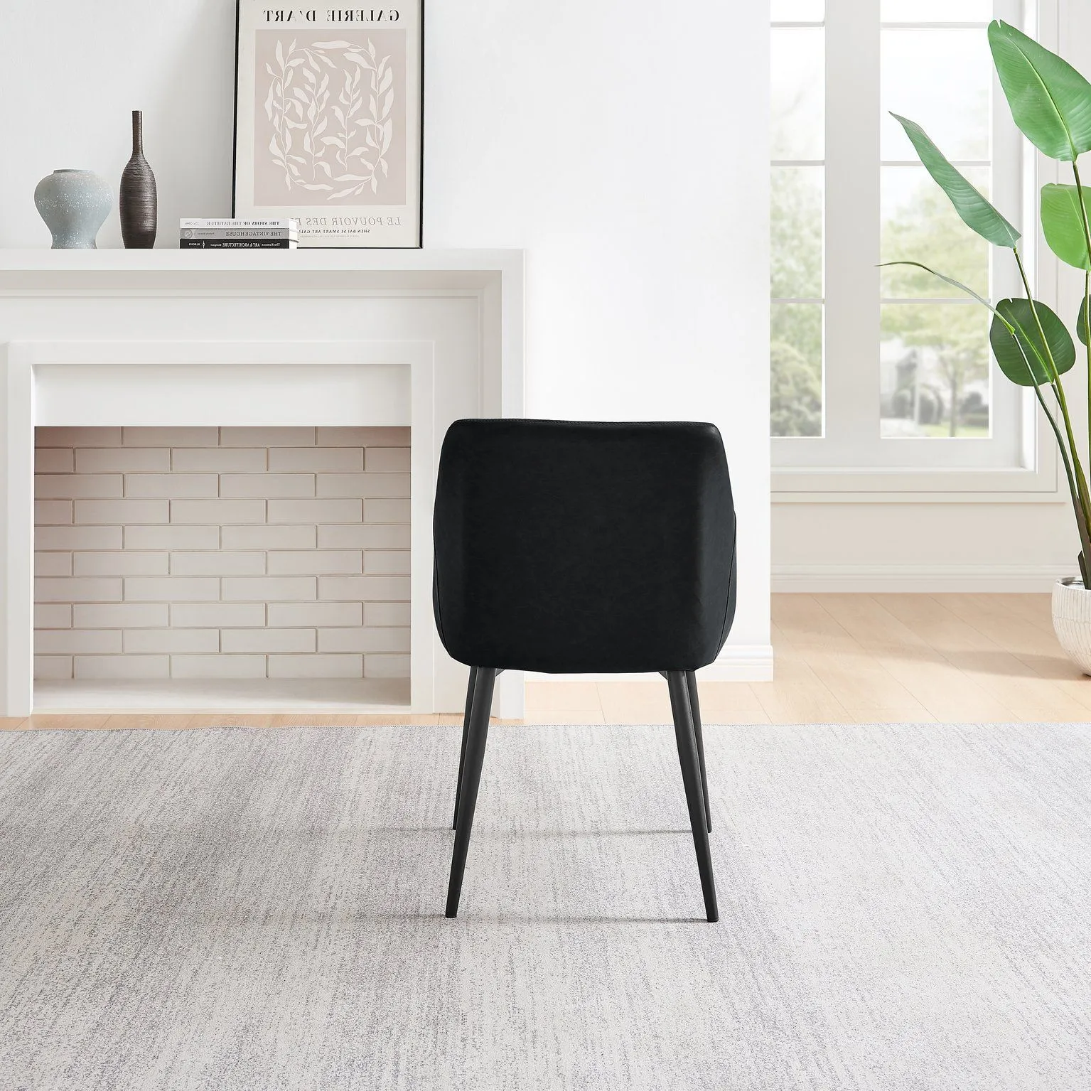 FurnitureboxUK Set of 2 Calla Faux Leather Dining Chairs With Black Metal Legs 6